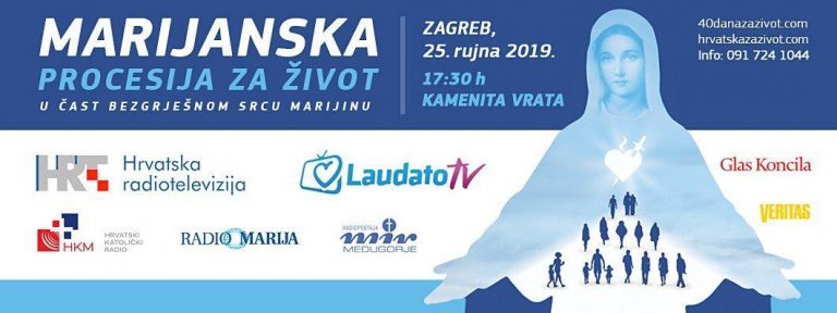 Marijanska procesija za život u čast Bezgrješnom Srcu Marijinu “Zagreb Mariji”
