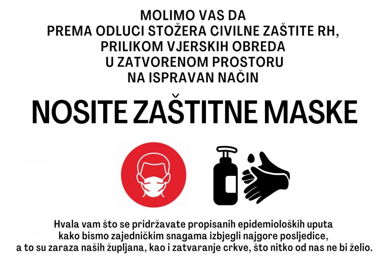 Obavijest o pridržavanju mjera Stožera civilne zaštite RH